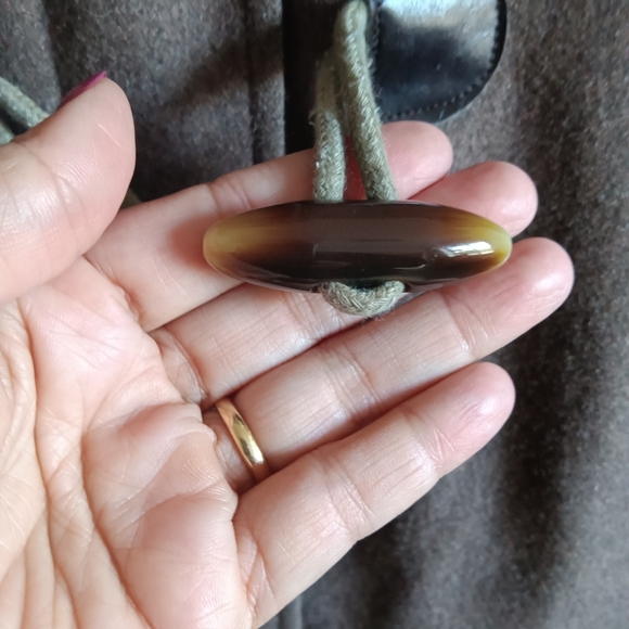 CLEARANCE SALE!! Vintage Esprit 100% Wool Brown Pea Coat with Toggle Details - Picture 12 of 13